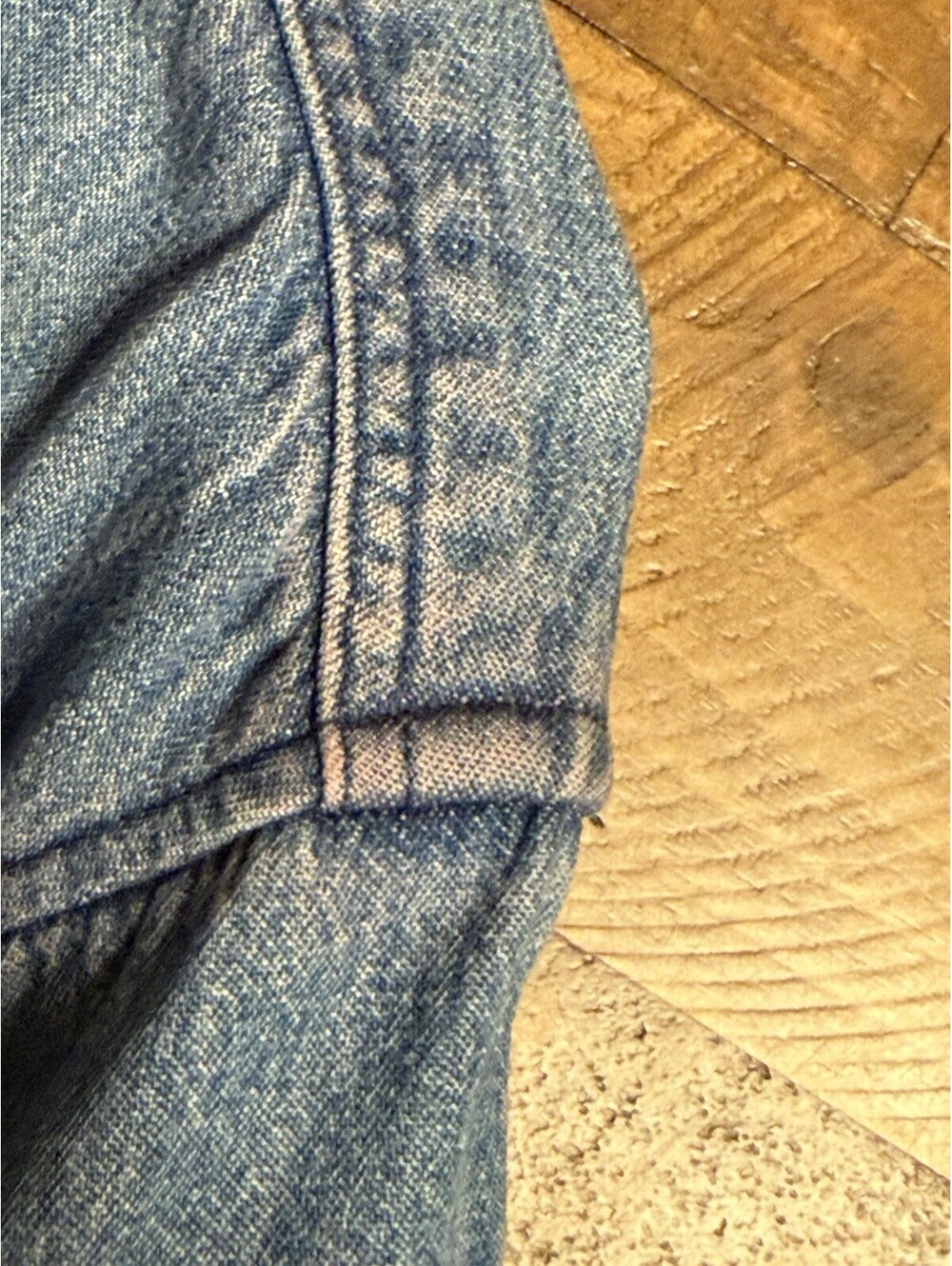 Vintage LL Bean Denim Flannel Lined Shirt Shacket Made In USA Size L - Picture 9 of 9